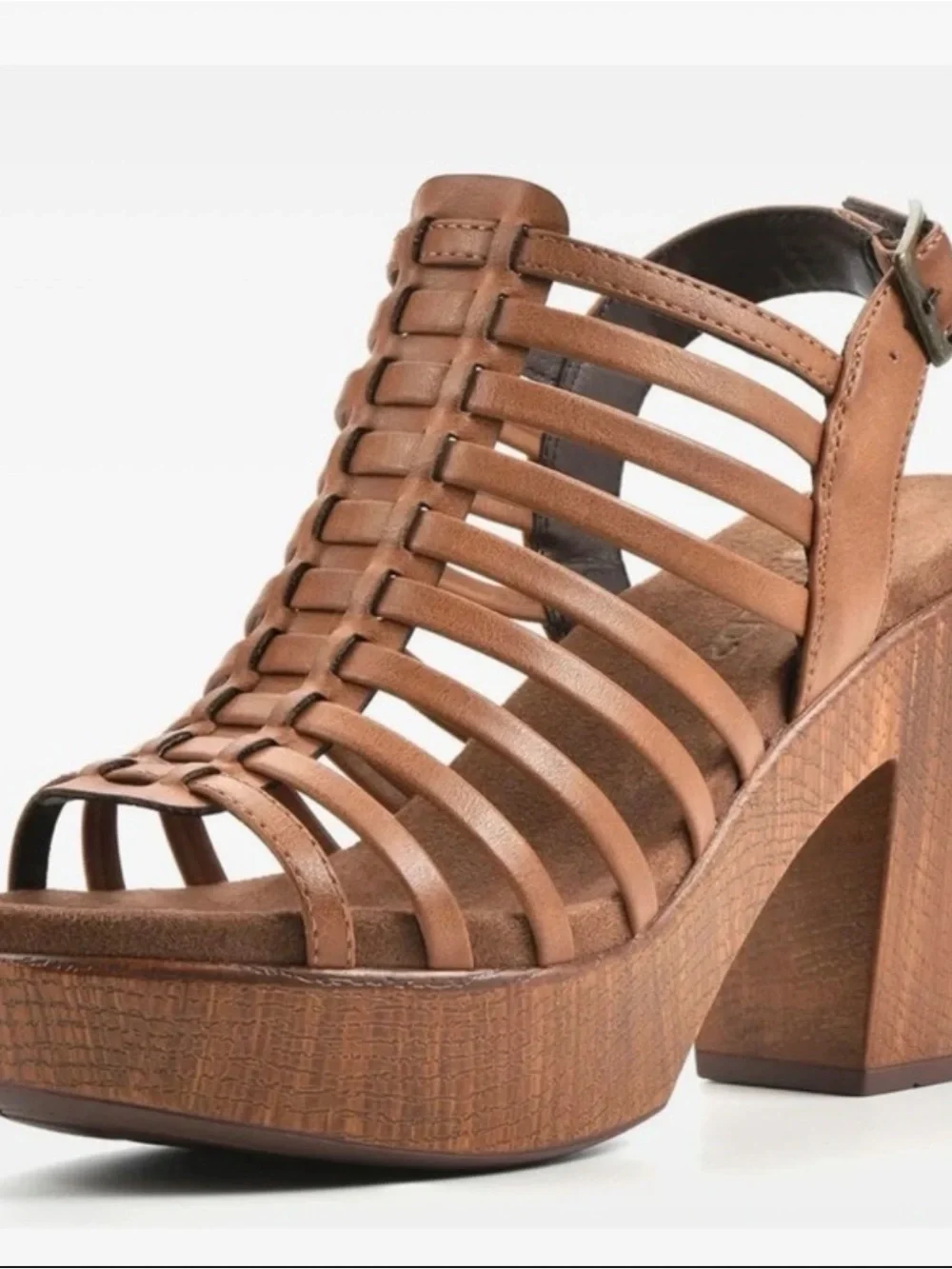 White Mountain Astonish Platform Clog Sandals Dark Tan Women’s Size 8 New